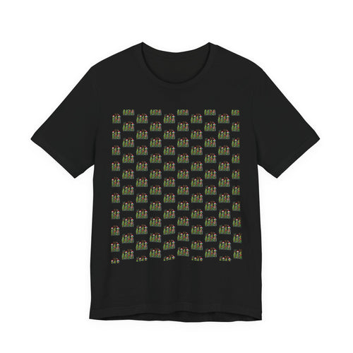 Binocular Pattern T‑Shirt — Retro Explorer Optics Graphic Tee