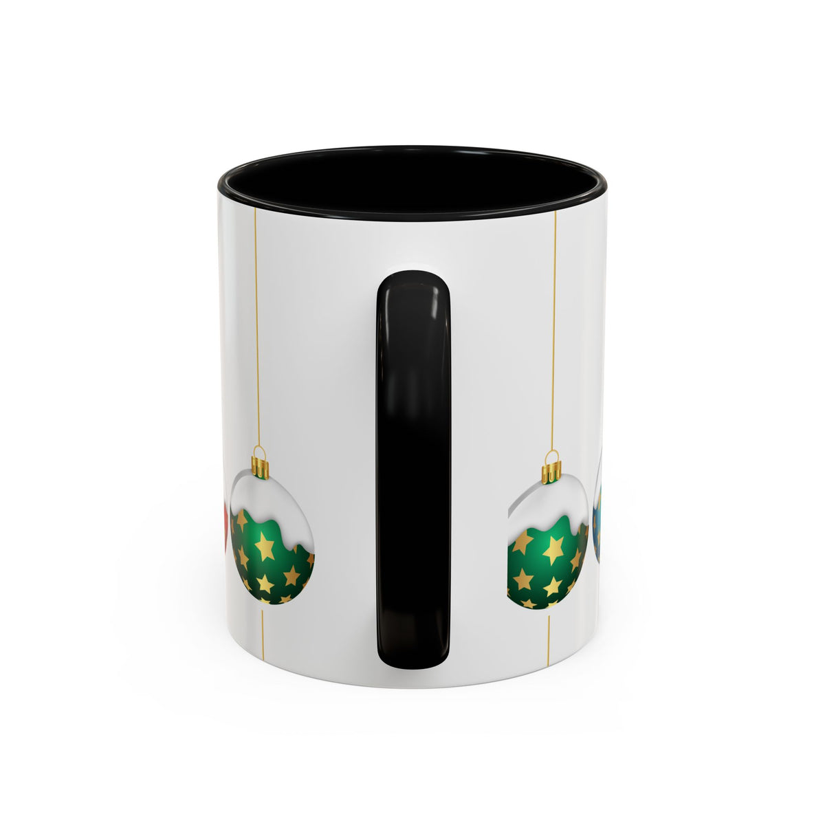 Holiday Ornament Accent Coffee Mug — Festive Christmas Baubles (11/15oz)