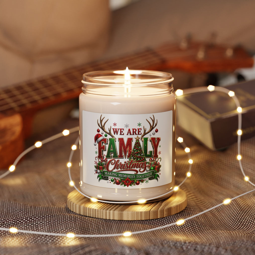 Christmas Family Scented Soy Candle – 9oz Holiday Tree & Ornament Fragrance