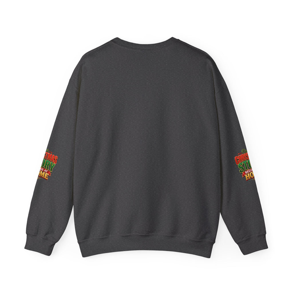 Christmas Love Crewneck Sweatshirt — "Home Is Filled With Christmas Love" Holiday Sweater