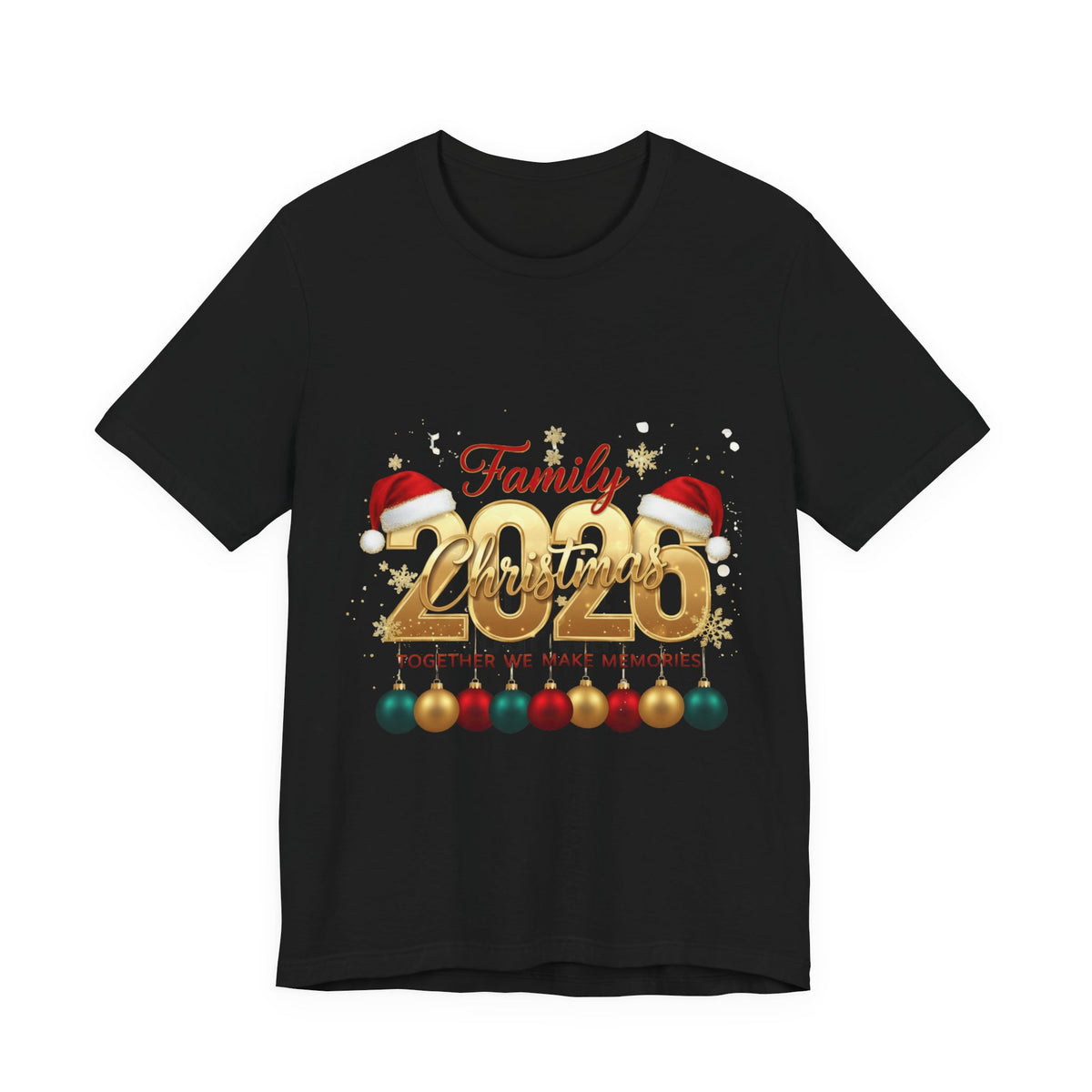2026 Family Christmas Tee - Holiday Ornament Santa Hat Christmas Shirt