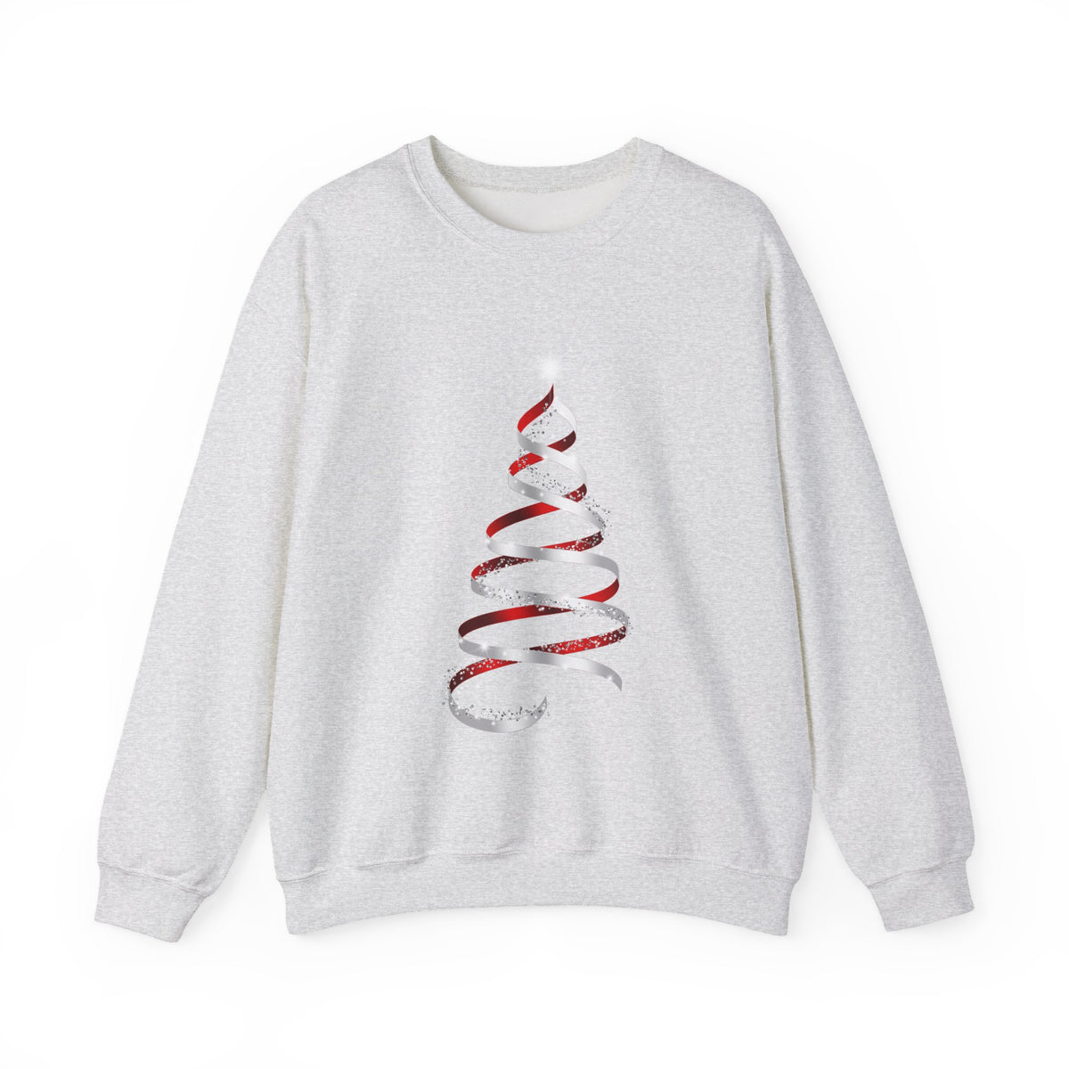 Minimal Red Ribbon Christmas Tree Sweatshirt