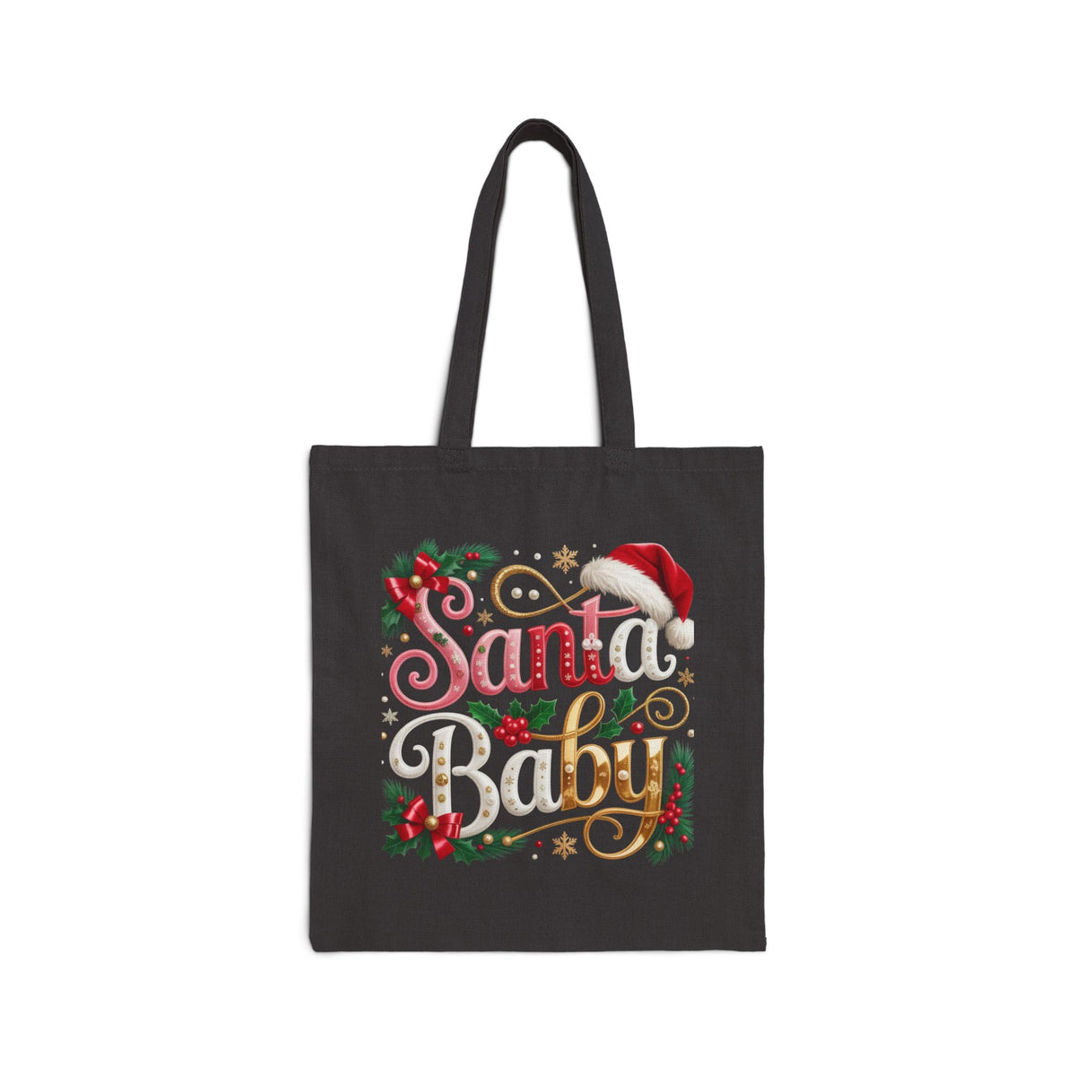 Tote Bag — 'Santa Baby' Festive Christmas Canvas Tote