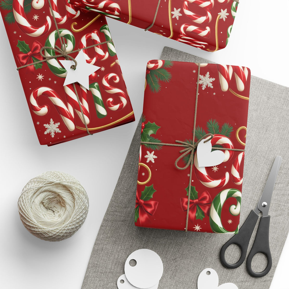 Candy Cane Wishes Wrapping Paper – Festive Holiday Gift Wrap