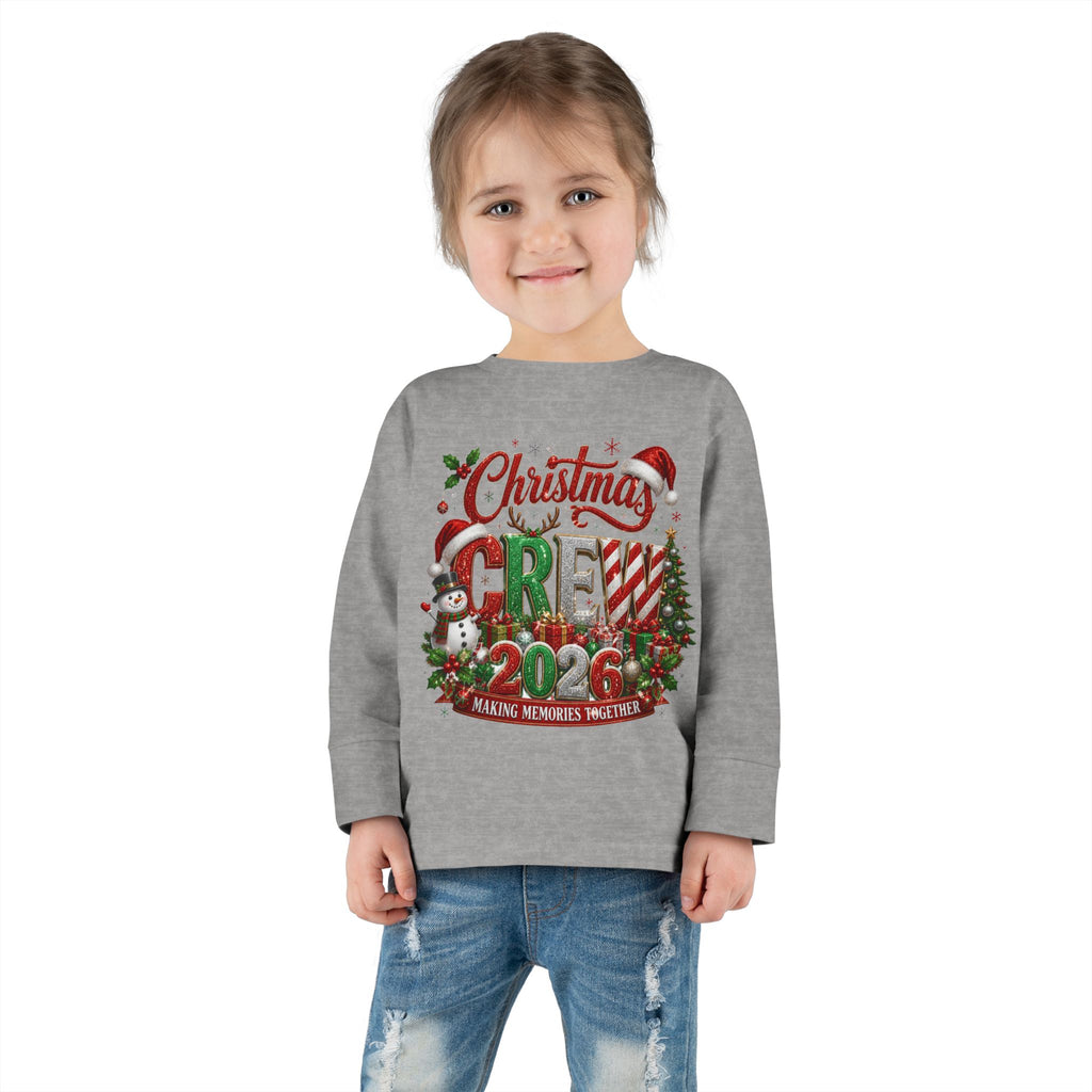Toddler Long Sleeve Tee — "Christmas Crew 2026" Holiday Shirt