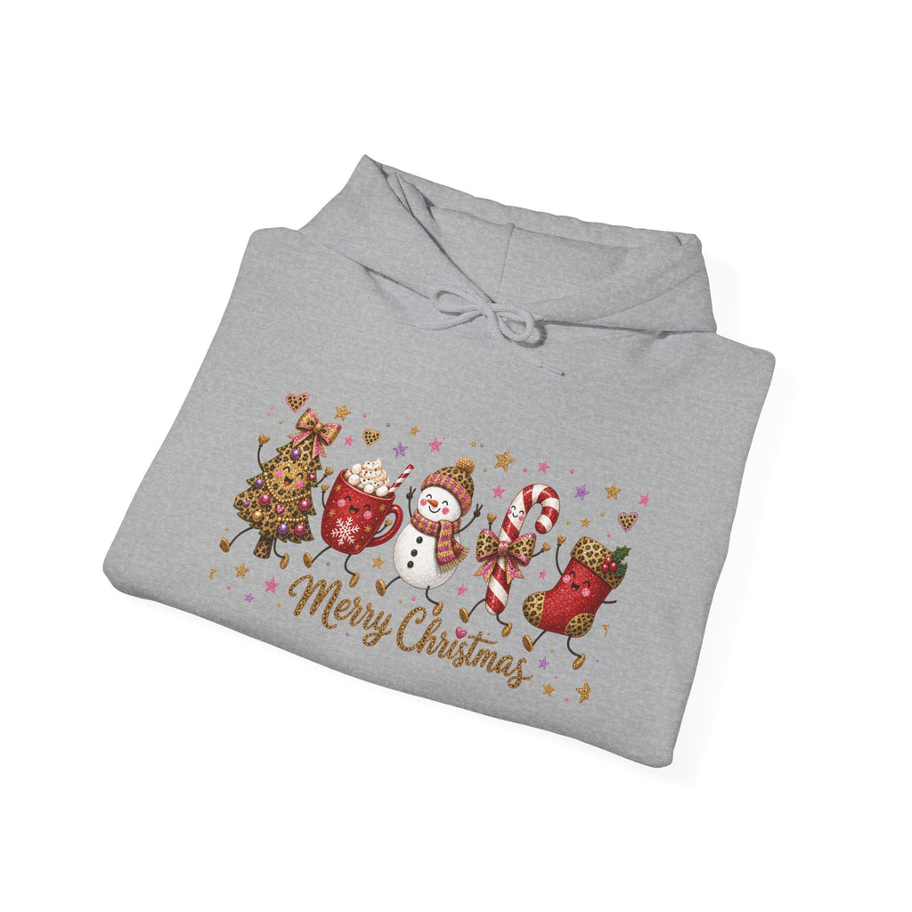 Christmas Cookie Characters Hoodie - "Merry Christmas" Holiday Sweatshirt