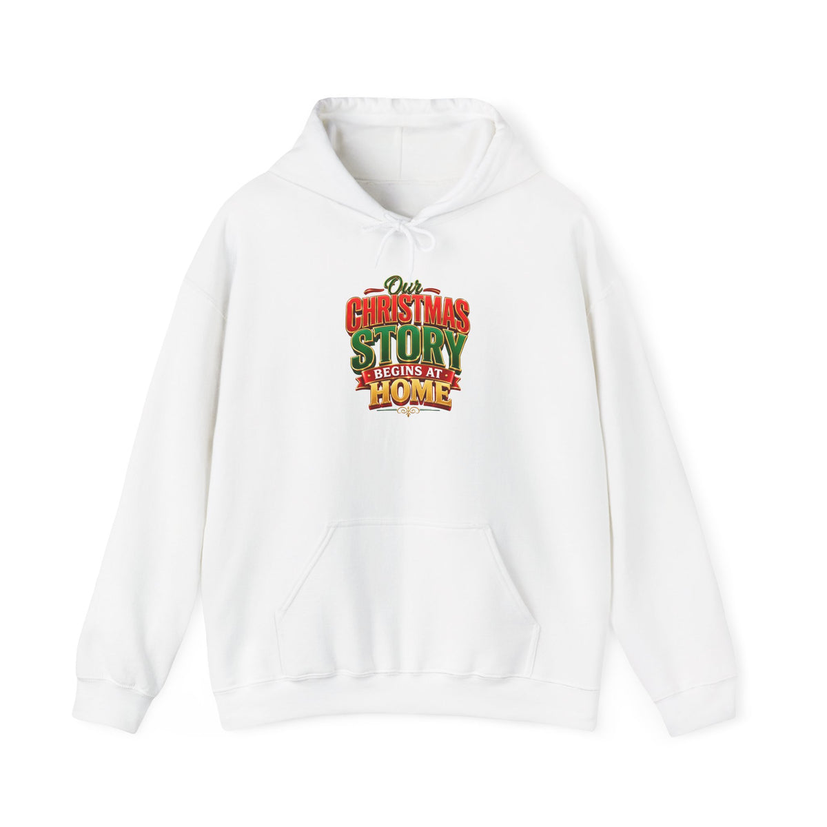 Christmas Story Hoodie - "Christmas Story Begins at Home" Festive Holiday Sweatshirt