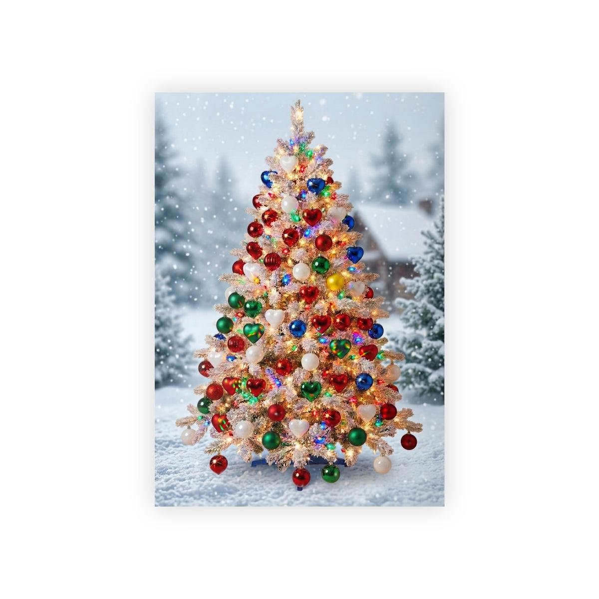 Christmas Tree Wrapping Paper Roll — Festive Snowy Tree Gift Wrap
