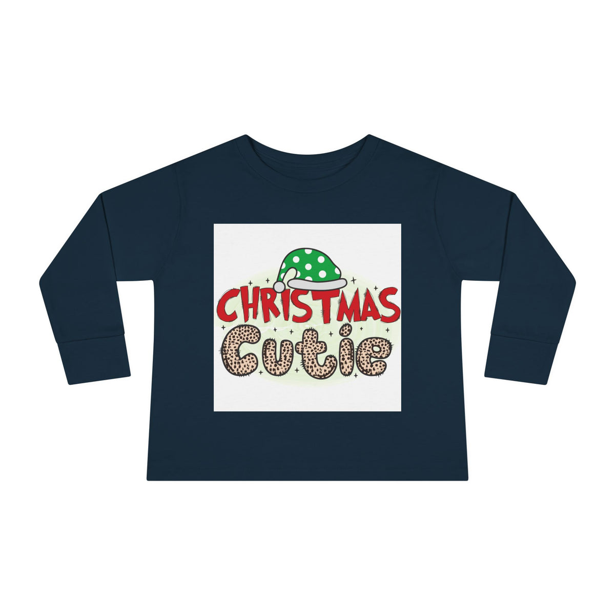 Toddler Long Sleeve Tee — "Christmas Cutie" Holiday Shirt