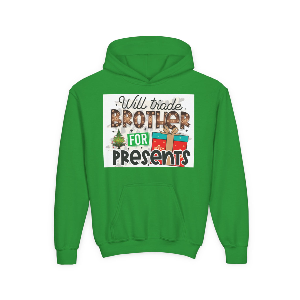Kid’s Christmas Hoodie - "Will Trade Brother for Presents" Holiday Sweatshirt