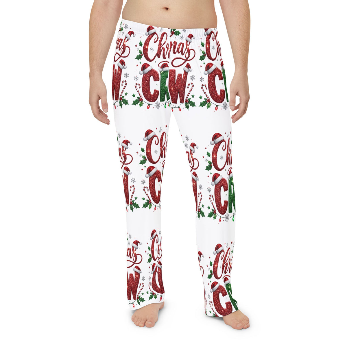 Christmas Crew Pajama Pants — Men’s Holiday Lounge Pants (All-Over Print)