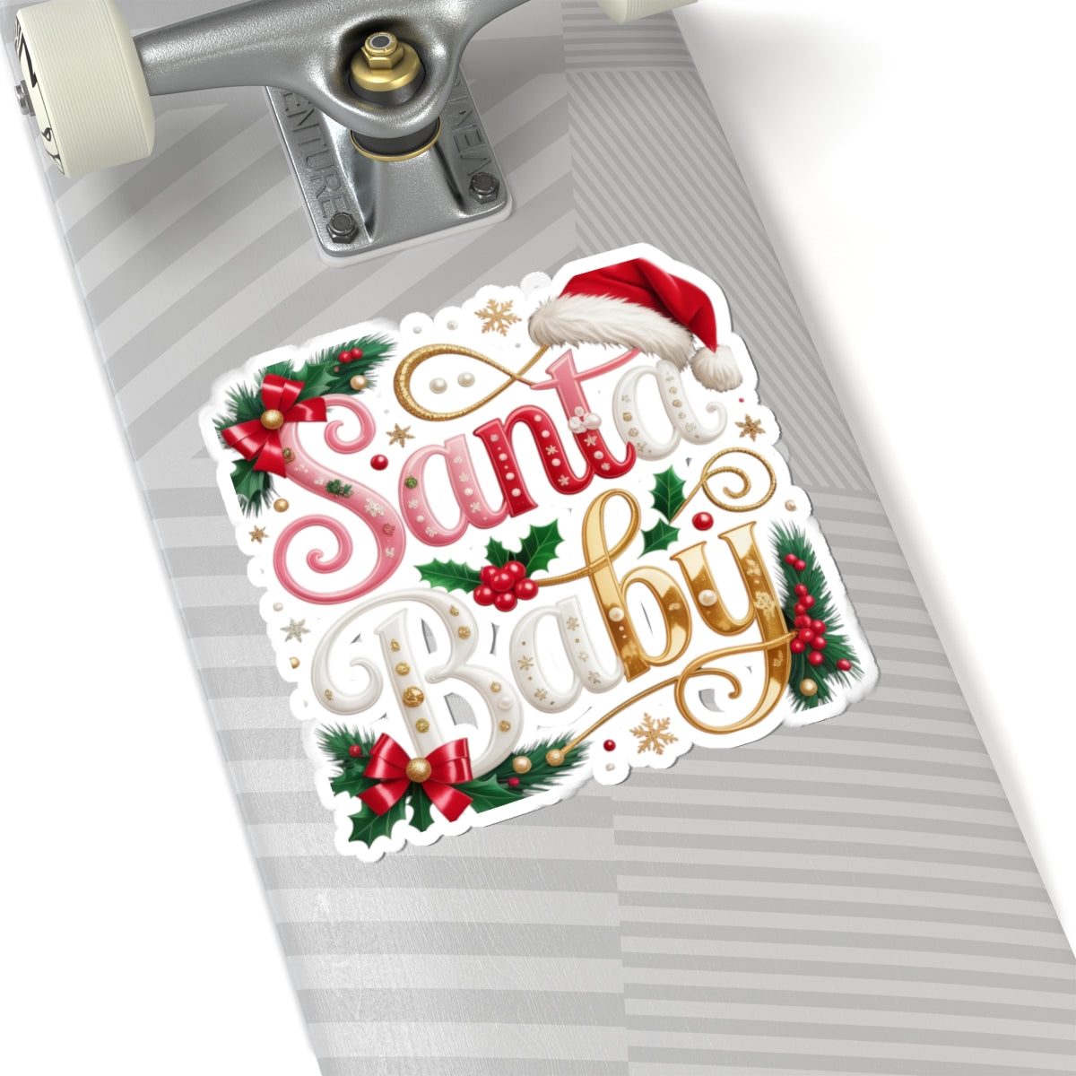 Santa Baby Christmas Sticker — Festive Kiss-Cut Holiday Decal
