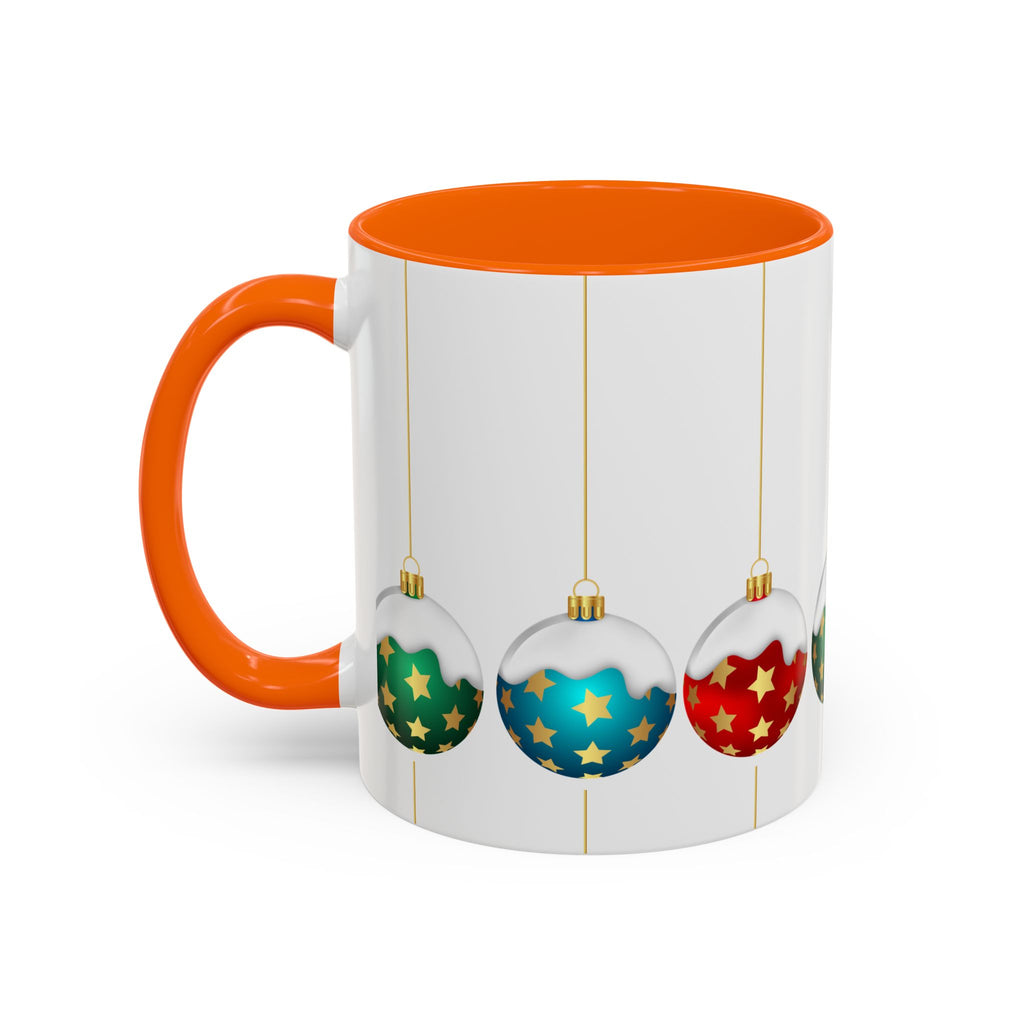 Holiday Ornament Accent Coffee Mug — Festive Christmas Baubles (11/15oz)