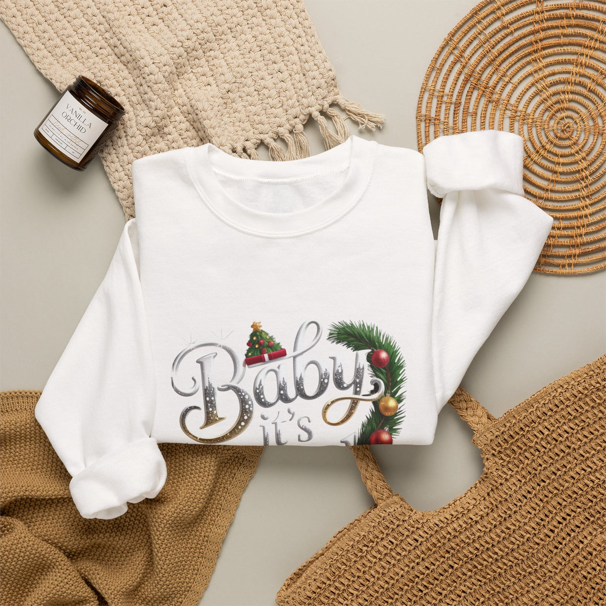 Holiday Sweatshirt — "Baby It's Cold Outside" Festive Crewneck