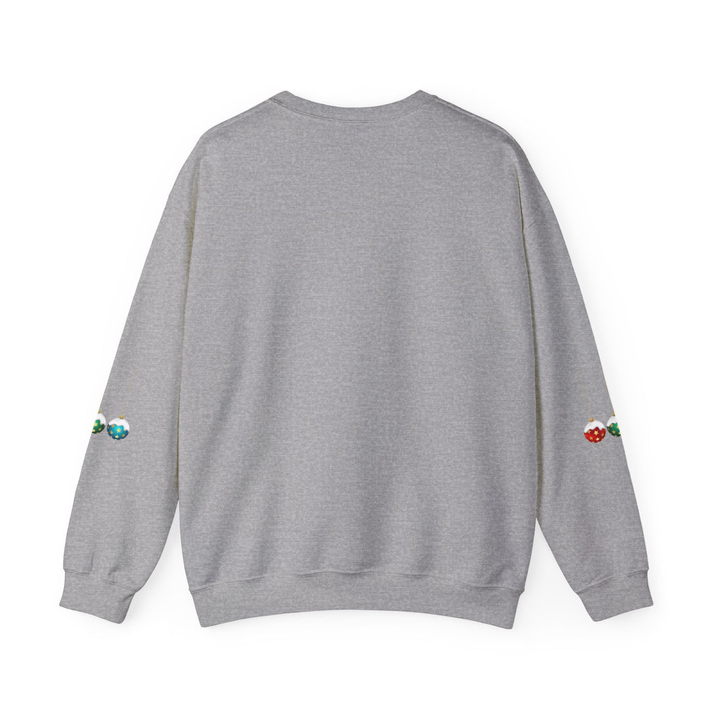Holiday Ornaments Crewneck Sweatshirt — Hanging Baubles & Stars Christmas Sweater