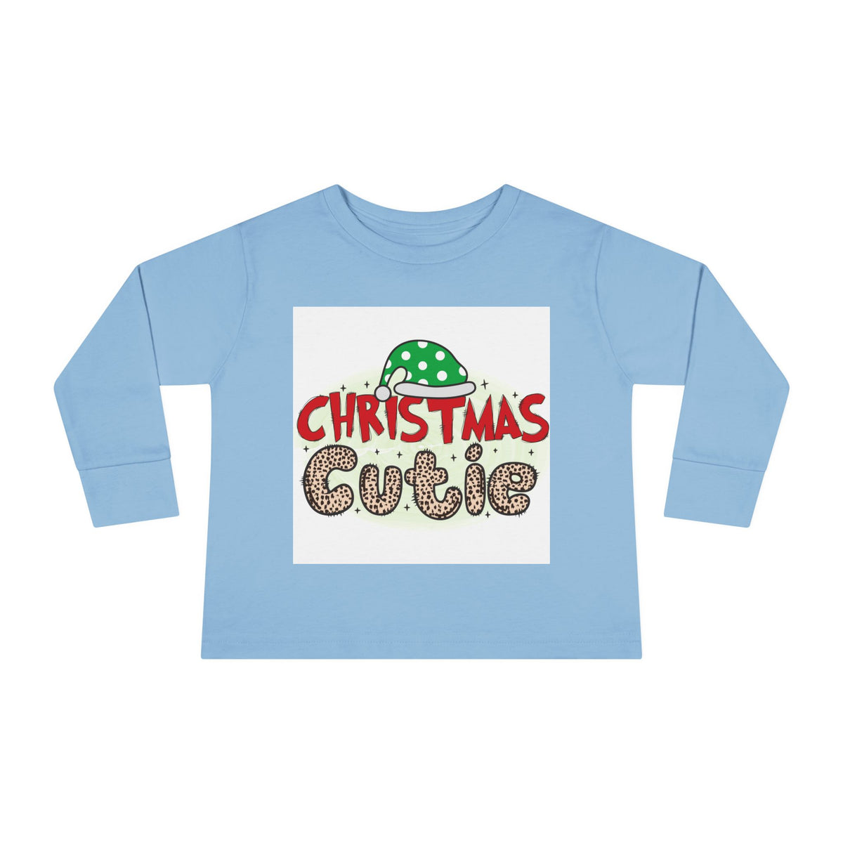 Toddler Long Sleeve Tee — "Christmas Cutie" Holiday Shirt