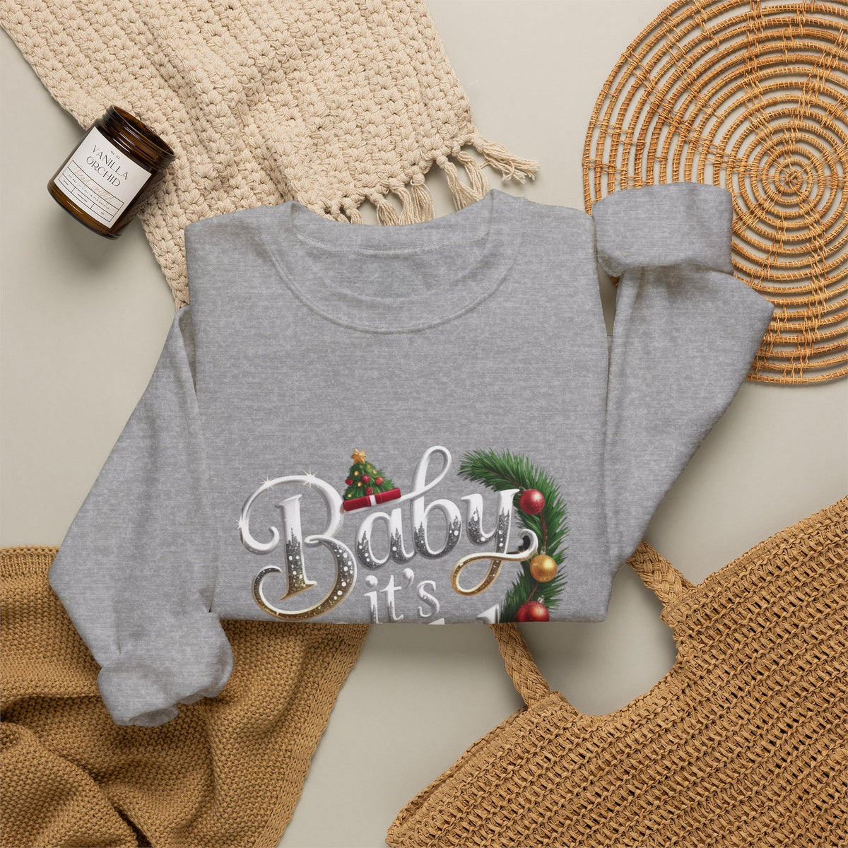 Christmas Sweatshirt - "Baby It's Cold Outside" Festive Crewneck