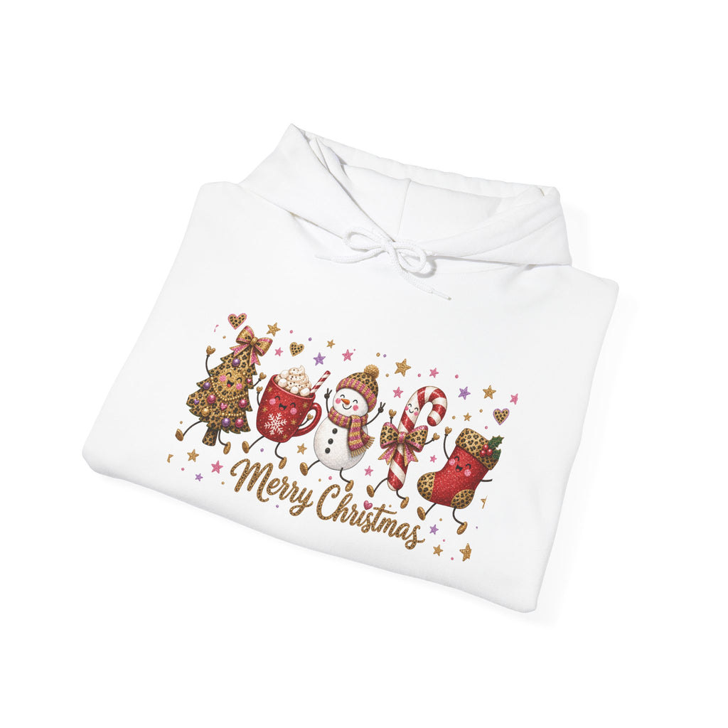Christmas Cookie Characters Hoodie - "Merry Christmas" Holiday Sweatshirt