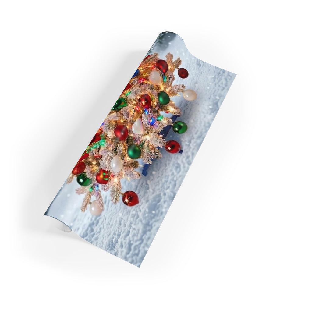 Christmas Tree Wrapping Paper Roll — Festive Snowy Tree Gift Wrap