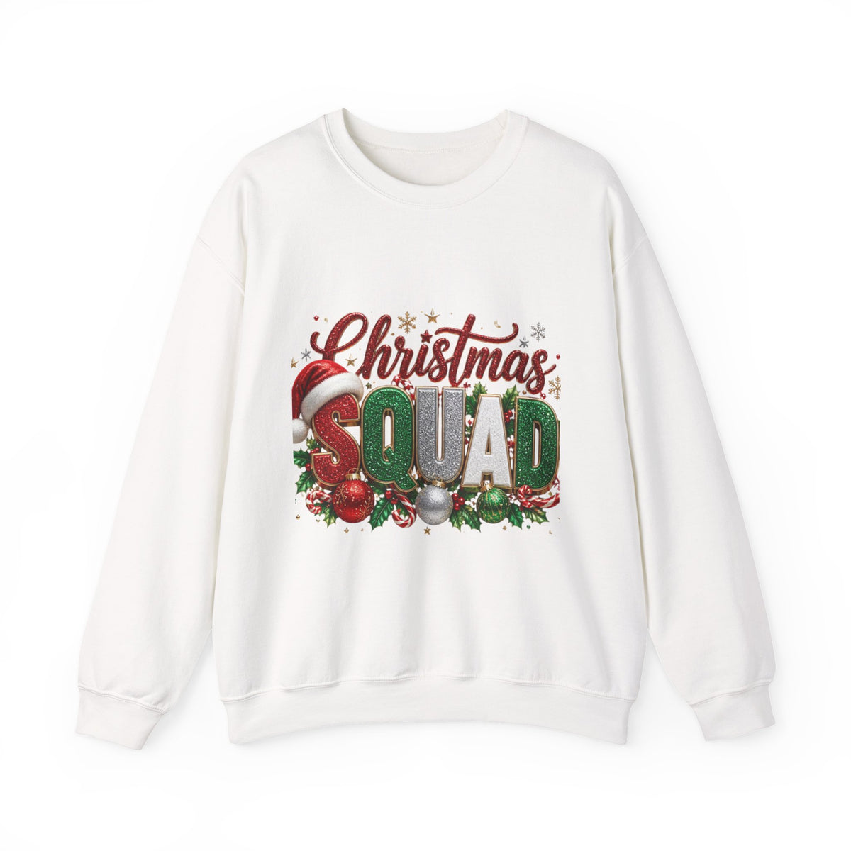 Christmas Squad Crewneck Sweatshirt — Festive Holiday Graphic Pullover