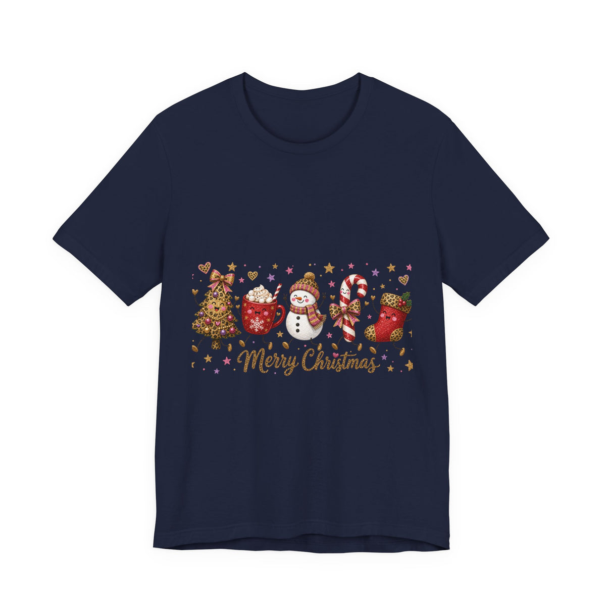 Christmas Characters T-Shirt — 'Merry Christmas' Holiday Graphic Tee