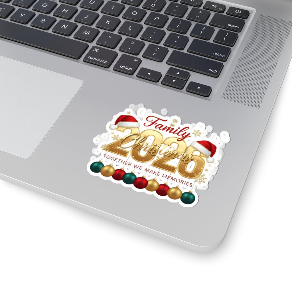 2026 Family Christmas Kiss-Cut Sticker — "Together We Make Memories" Holiday Decal