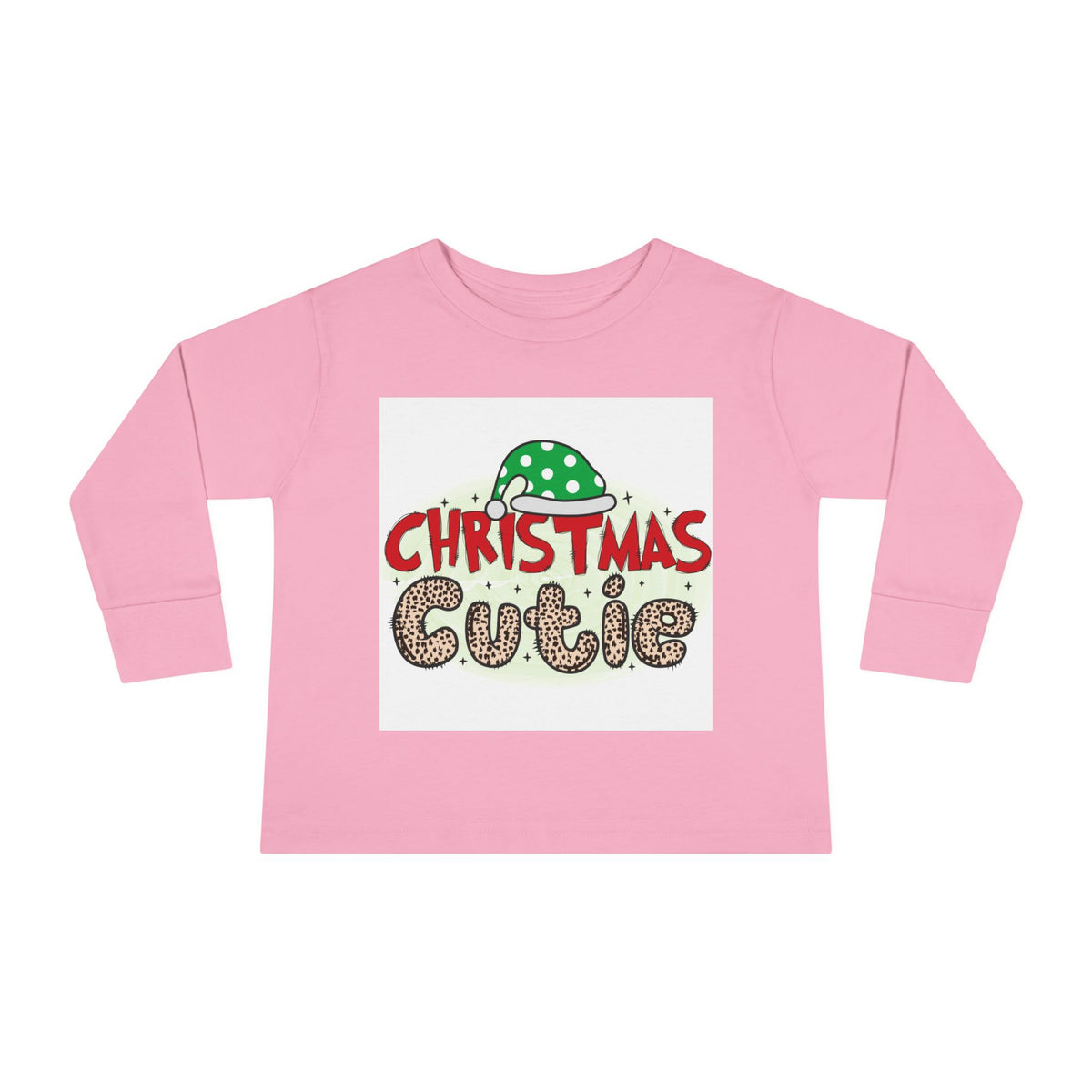 Toddler Long Sleeve Tee — "Christmas Cutie" Holiday Shirt