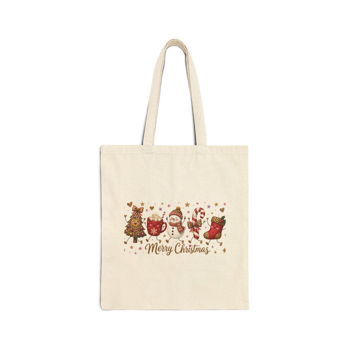 Christmas Characters Canvas Tote — Merry Christmas Holiday Market Bag