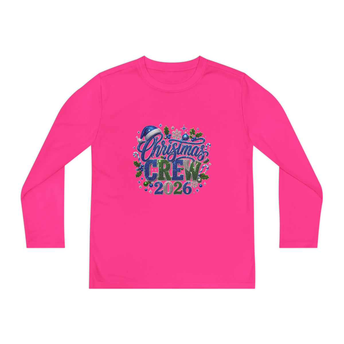 Youth Long Sleeve Tee — "Christmas Crew 2026" Holiday Shirt
