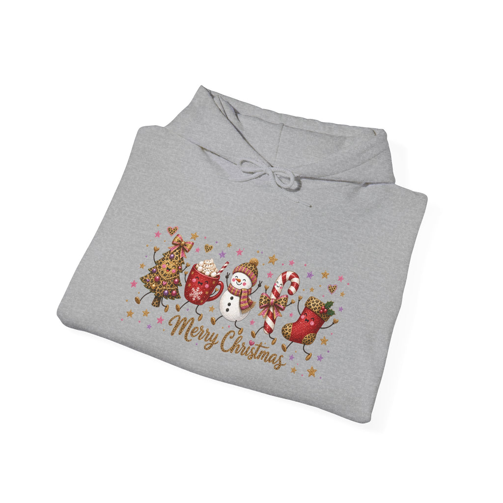 Christmas Animals 'Merry Christmas' Hoodie - Cute Holiday Santa, Reindeer & Penguin Sweatshirt
