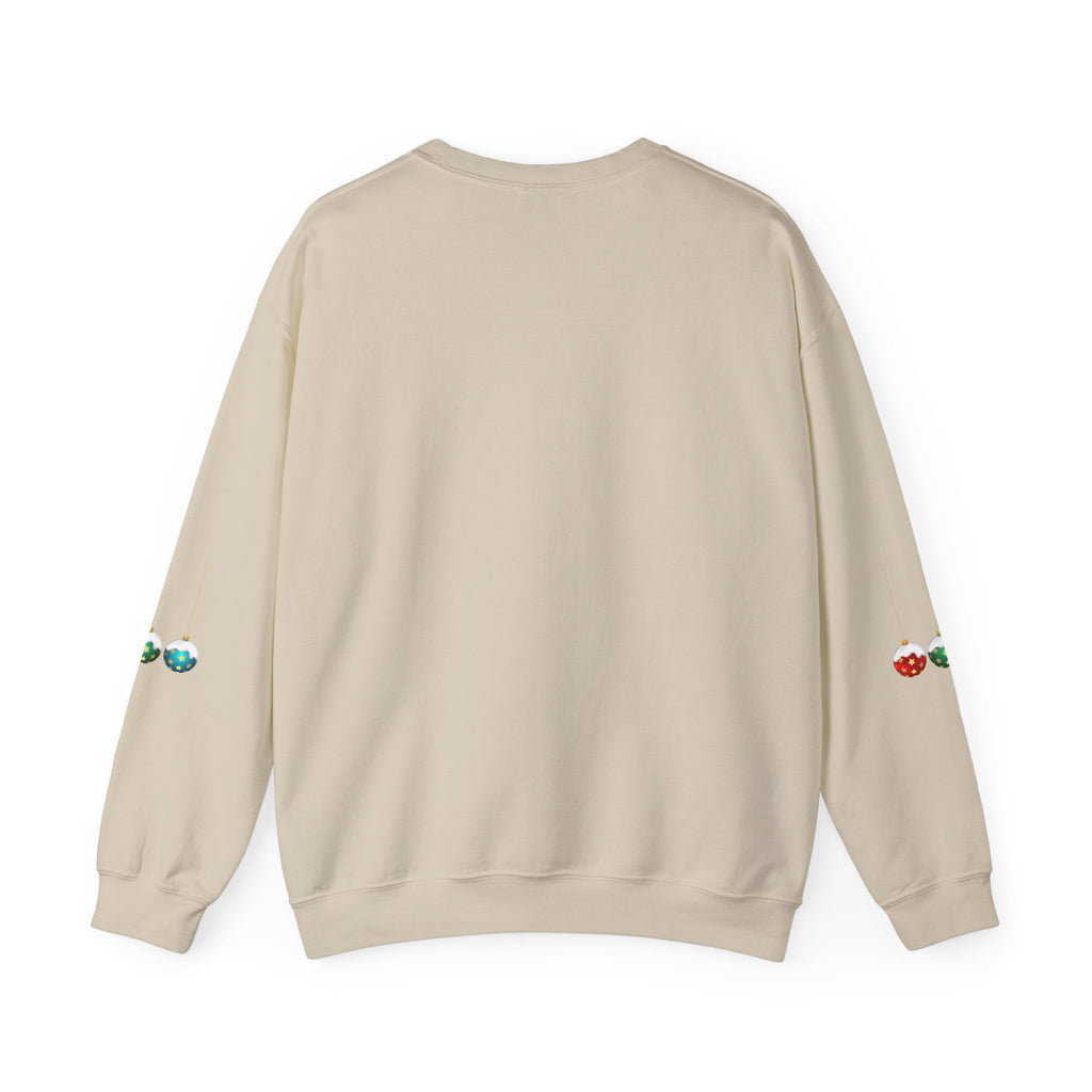 Holiday Ornaments Crewneck Sweatshirt — Hanging Baubles & Stars Christmas Sweater