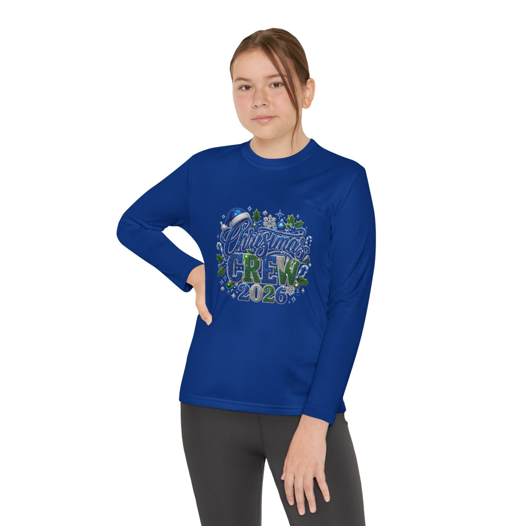 Youth Long Sleeve Tee — "Christmas Crew 2026" Holiday Shirt