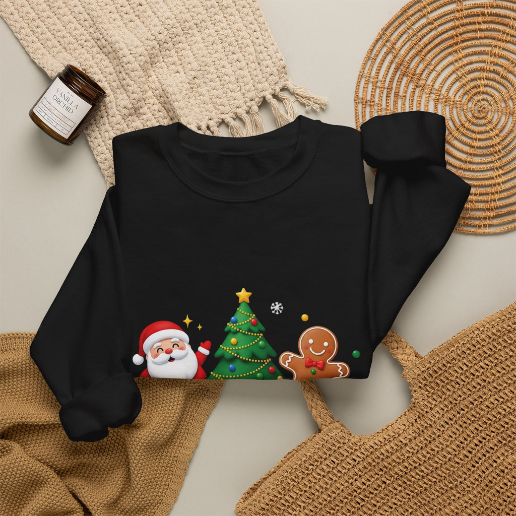 Cookie Baking Team Sweatshirt — Christmas Santa & Gingerbread Holiday Crewneck