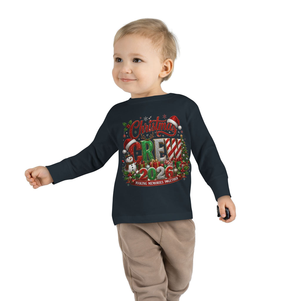 Toddler Long Sleeve Tee — "Christmas Crew 2026" Holiday Shirt