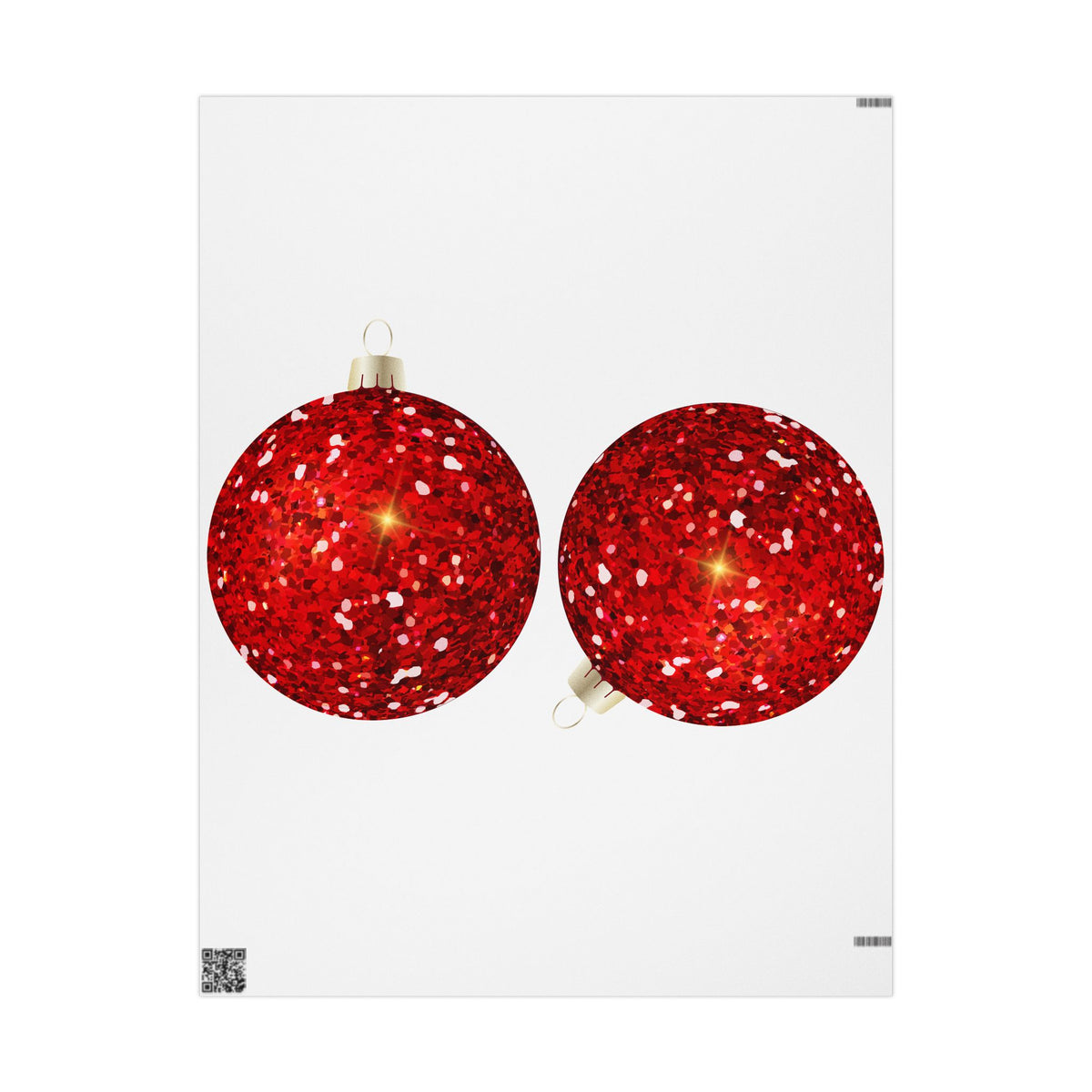 Christmas Red Ornament Wrapping Paper - Festive Holiday Gift Wrap