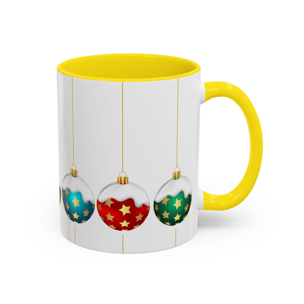 Holiday Ornament Accent Coffee Mug — Festive Christmas Baubles (11/15oz)