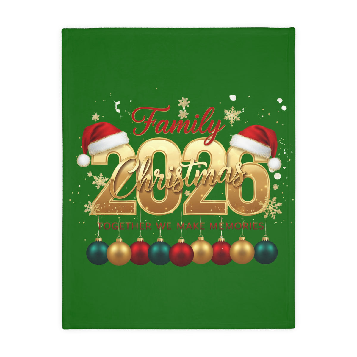 Christmas 2025 Family Blanket — Festive Velveteen Microfiber Throw