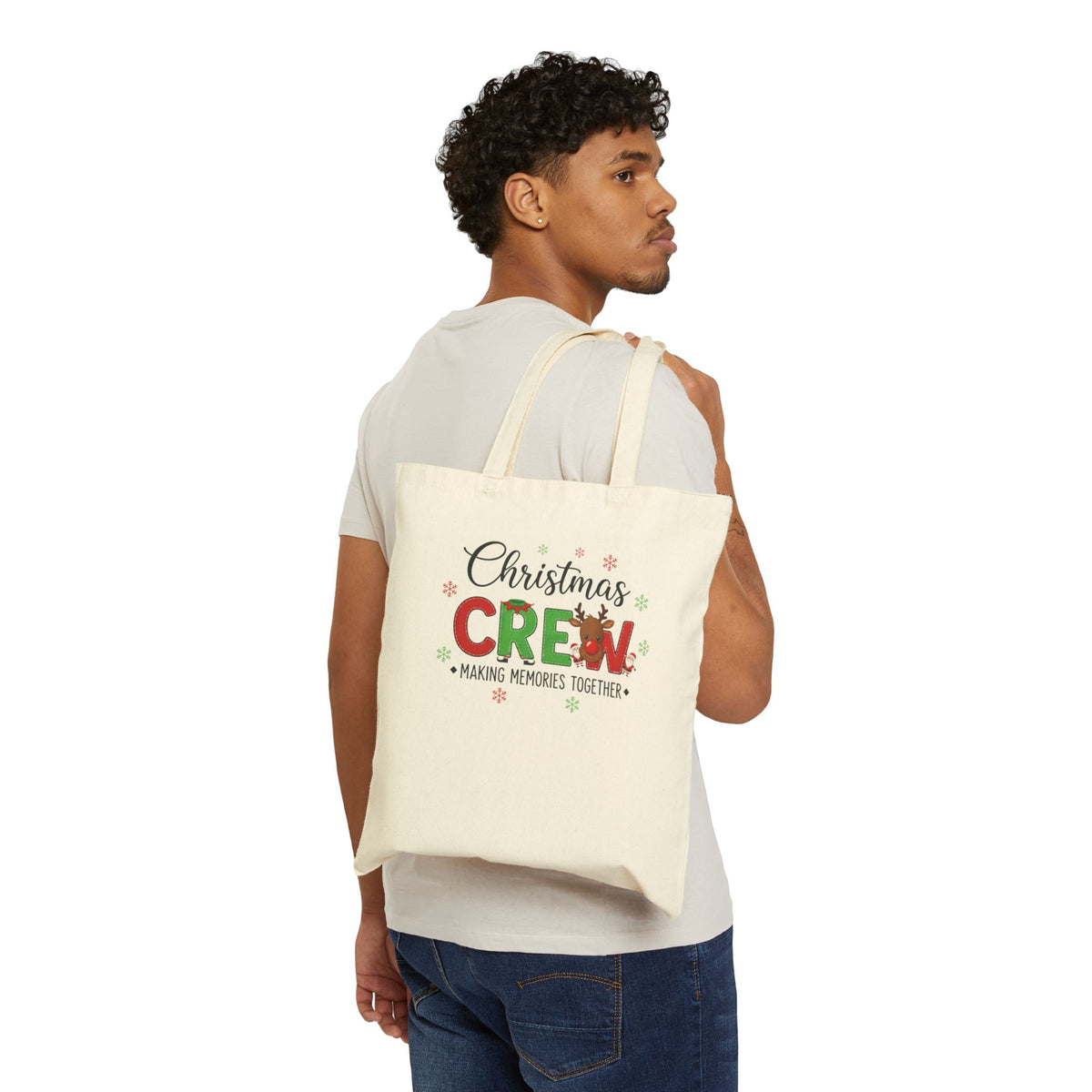 Christmas Crew Canvas Tote Bag – "Making Memories Together" Holiday Gift Tote