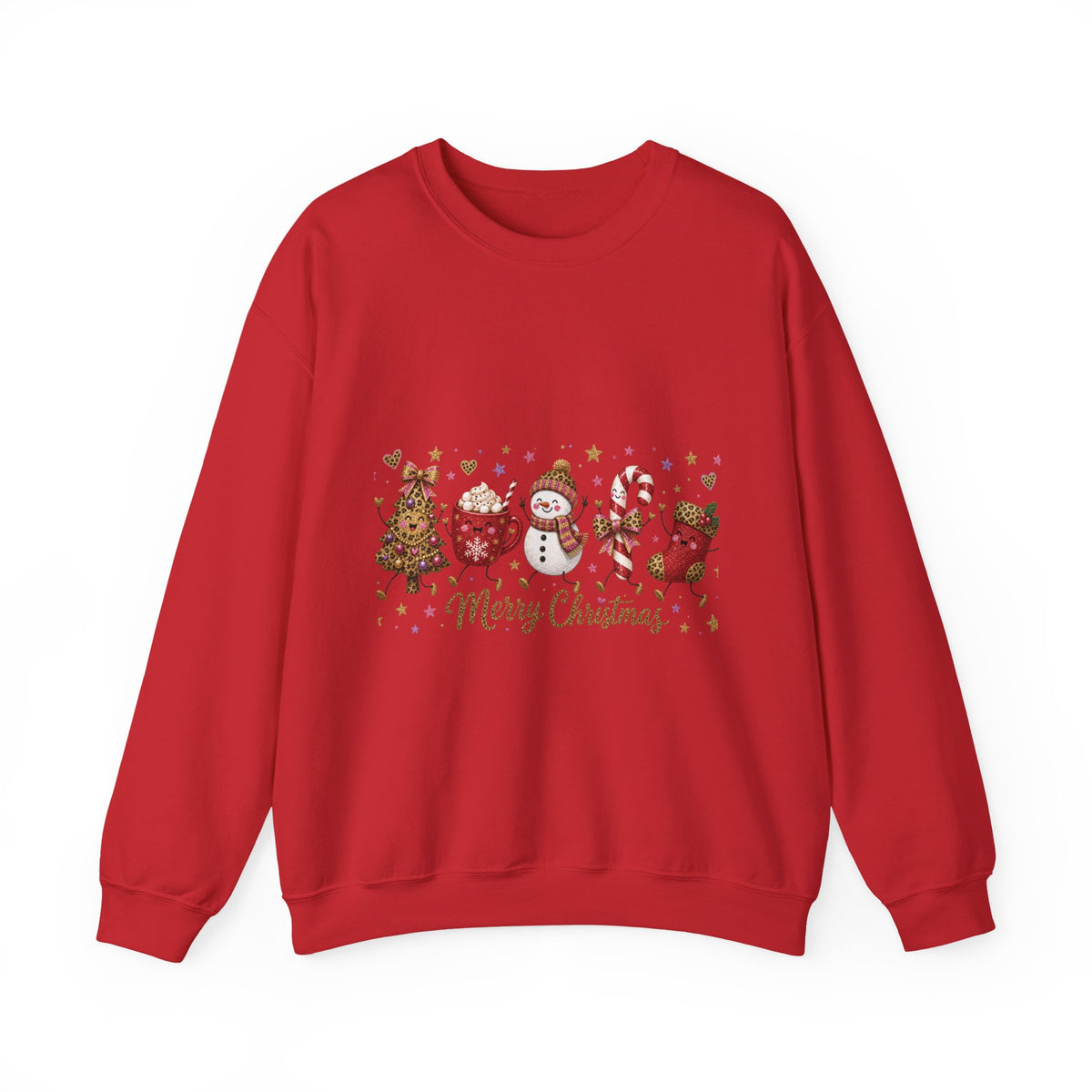 Christmas Crewneck Sweatshirt – Cute Festive Icons & "Merry Christmas" Design