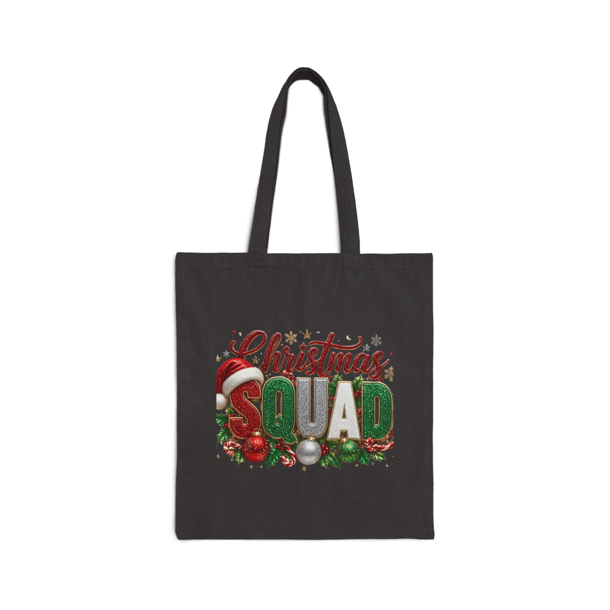 Christmas Squad Tote Bag – Festive Holiday Cotton Canvas Gift Tote