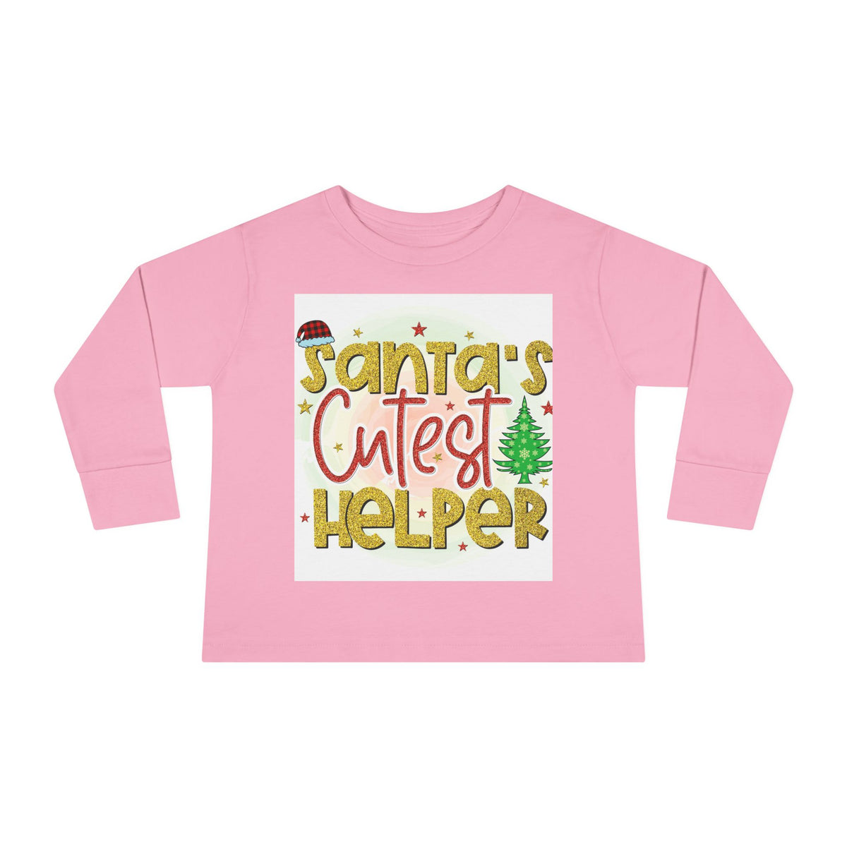 Santa's Cutest Helper Toddler Long Sleeve Tee