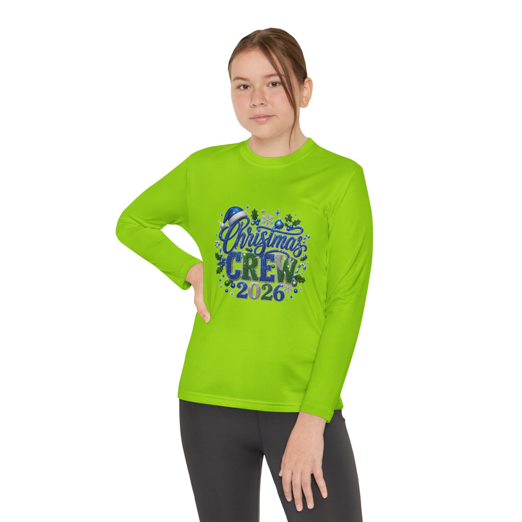 Youth Long Sleeve Tee — "Christmas Crew 2026" Holiday Shirt