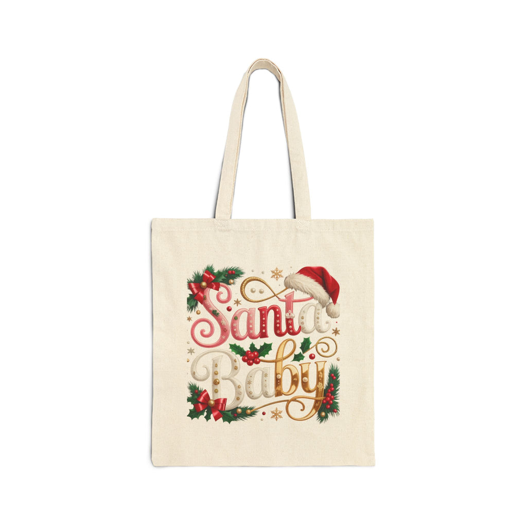 Tote Bag — 'Santa Baby' Festive Christmas Canvas Tote