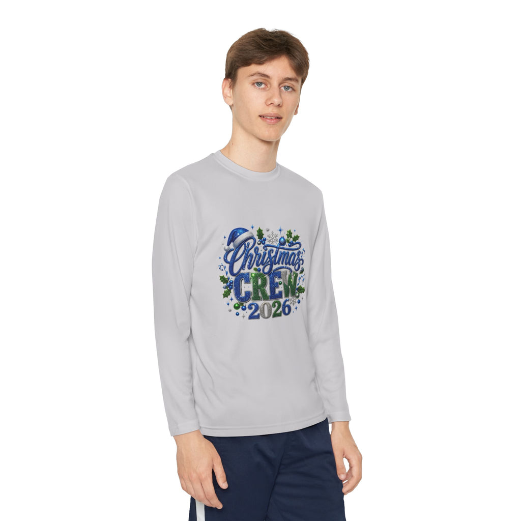 Youth Long Sleeve Tee — "Christmas Crew 2026" Holiday Shirt