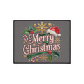 Merry Christmas Heavy Duty Floor Mat — Festive Holiday Door Mat with Santa Hat & Holly