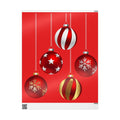 Christmas Ornament Wrapping Paper – Red Holiday Gift Wrap with Hanging Baubles