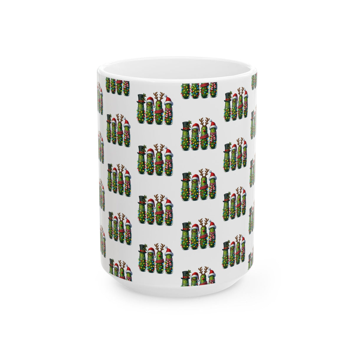 Festive Christmas Ornament Pattern Ceramic Mug