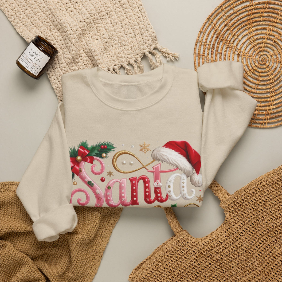 Sweatshirt — "Santa Baby" Christmas Crewneck Sweatshirt