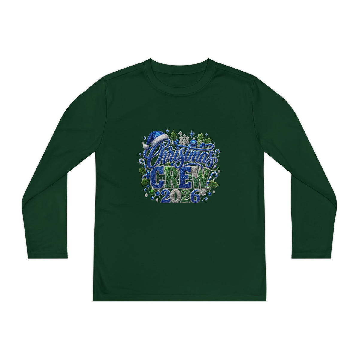 Youth Long Sleeve Tee — "Christmas Crew 2026" Holiday Shirt