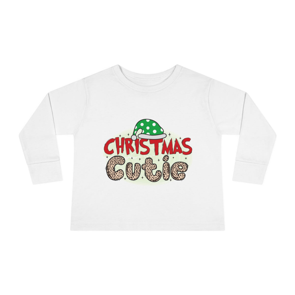 Toddler Long Sleeve Tee — "Christmas Cutie" Holiday Shirt